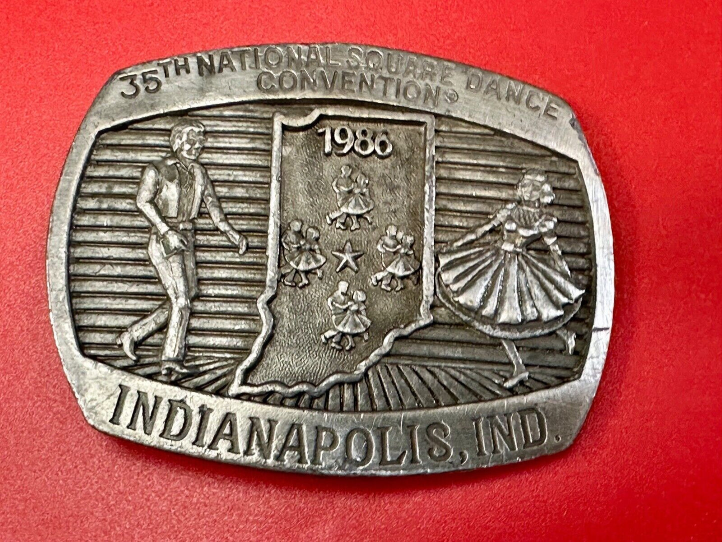35th National Square Dance Convention 1986 Indianapolis IN Vintage belt buckle