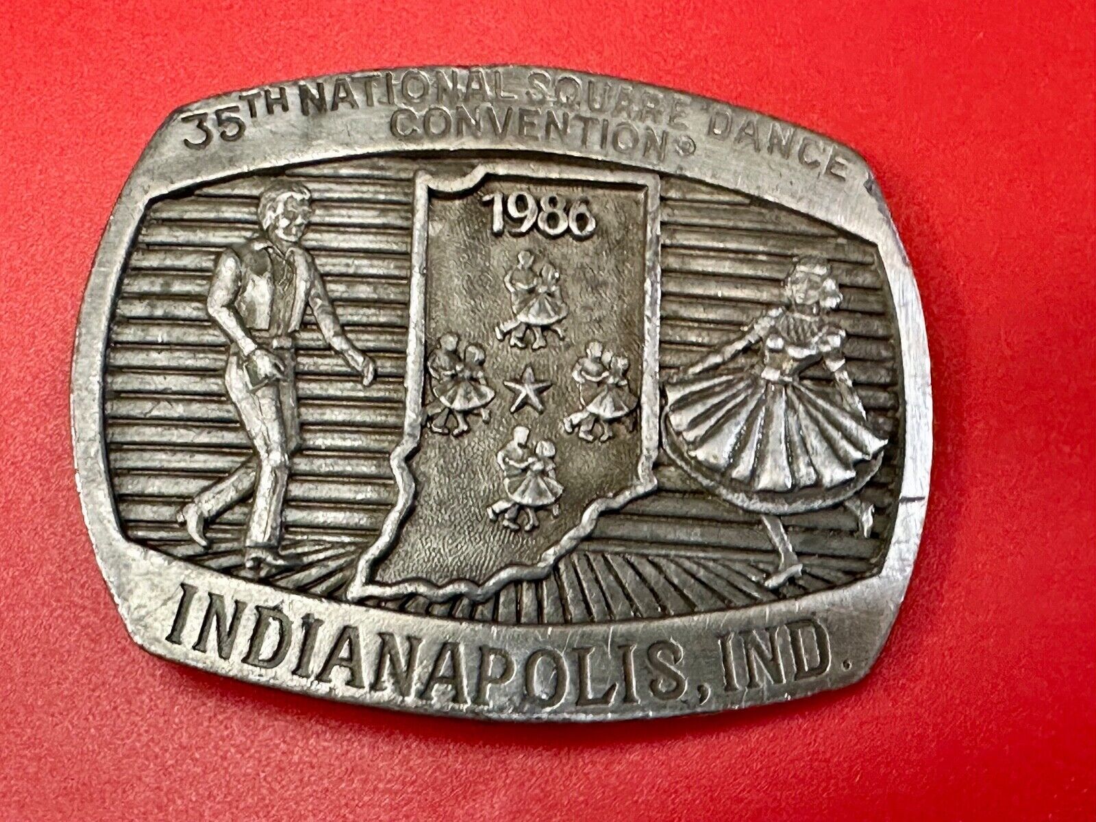 35th National Square Dance Convention 1986 Indianapolis IN Vintage belt buckle