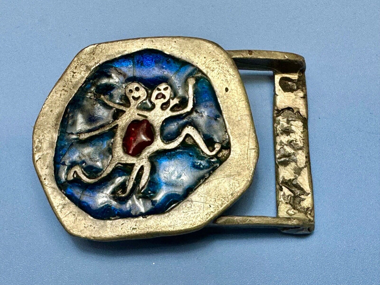 two southwestern vibe - ghosts / couple in love interesting colored belt buckle