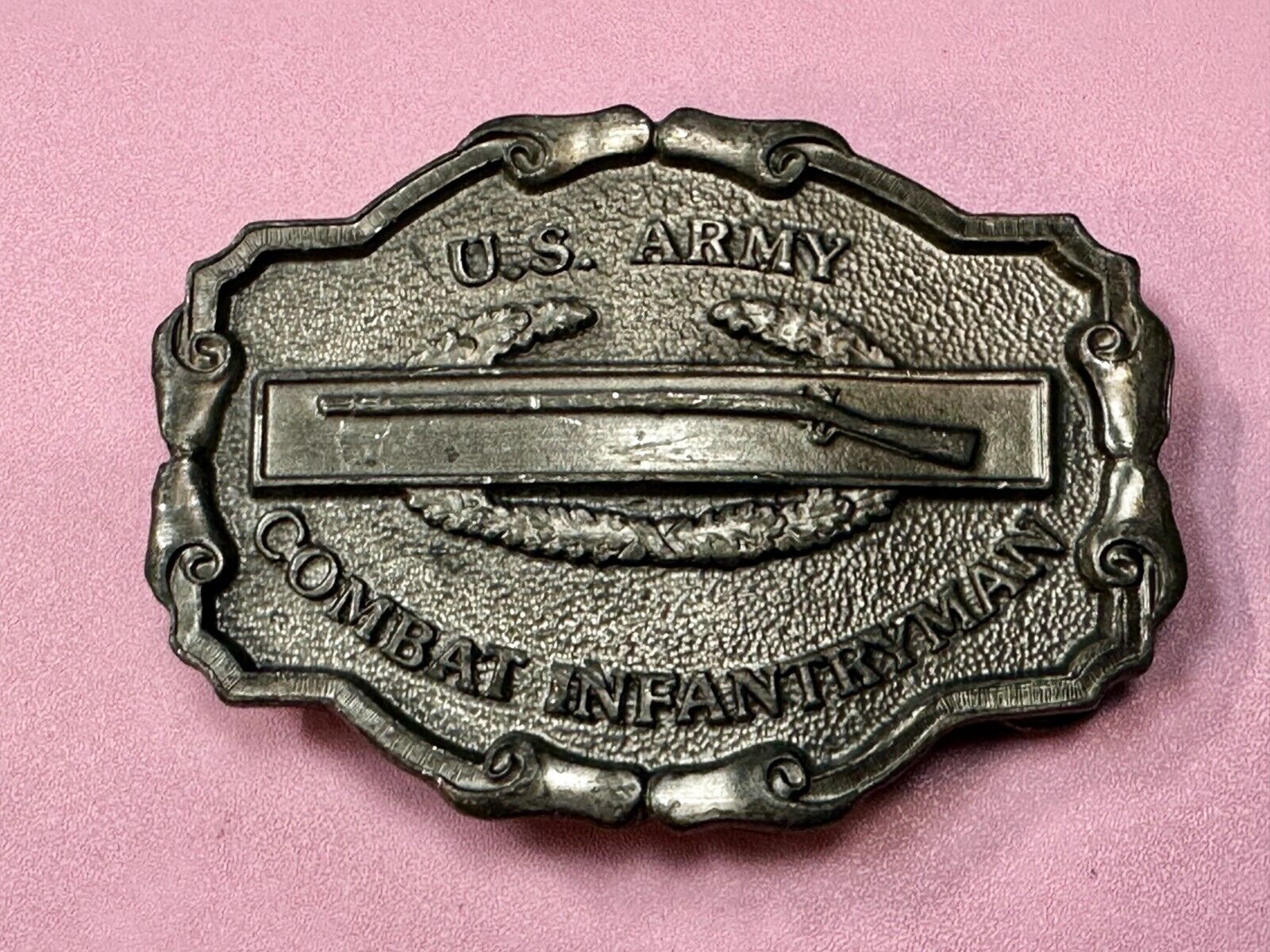 United States Army Combat Infantryman Vintage 1986 Bergamot Belt Buckle
