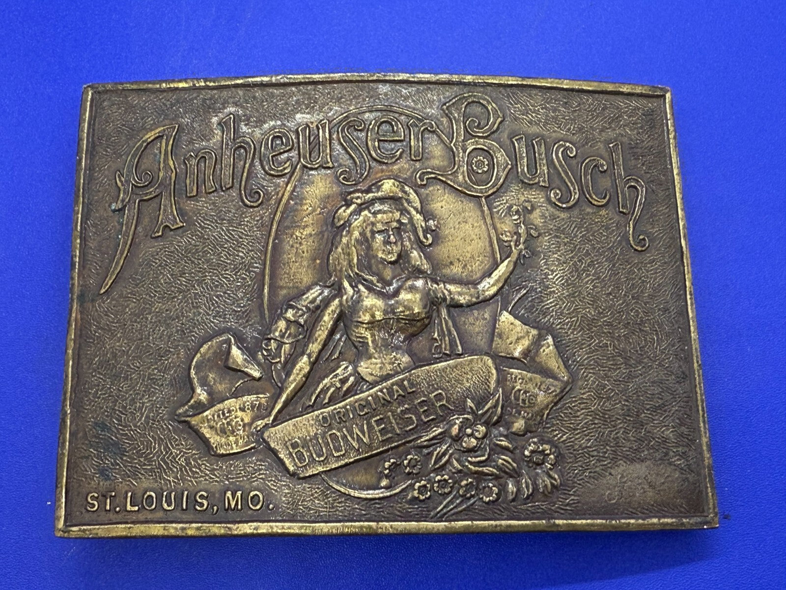 Anheuser Busch Original Budweiser St. Louis Mo. Promo Belt Buckle Bergamot B-168
