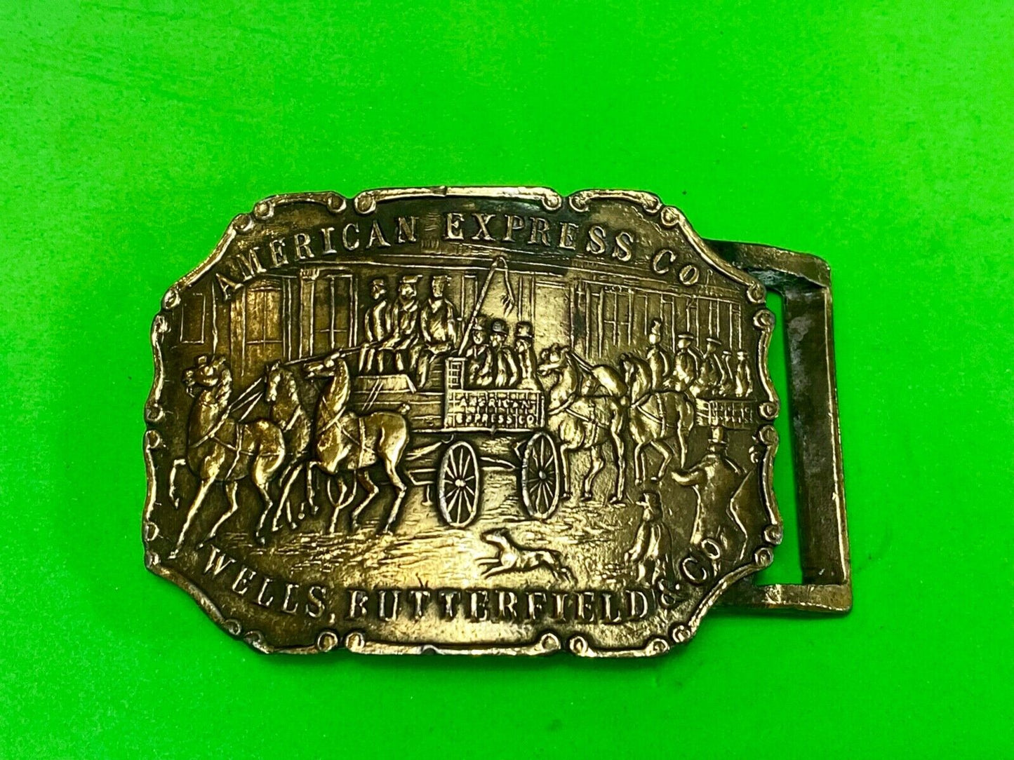 American Express Co Wells Butterfield & Co Vintage belt buckle marked NYC