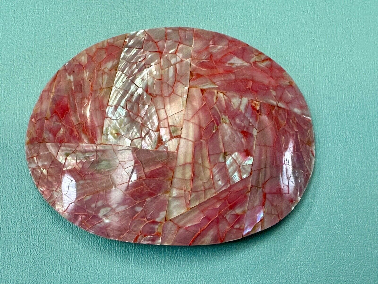 80s Charmant Beverly Hills Different Abstract Cracked Shell Style belt buckle