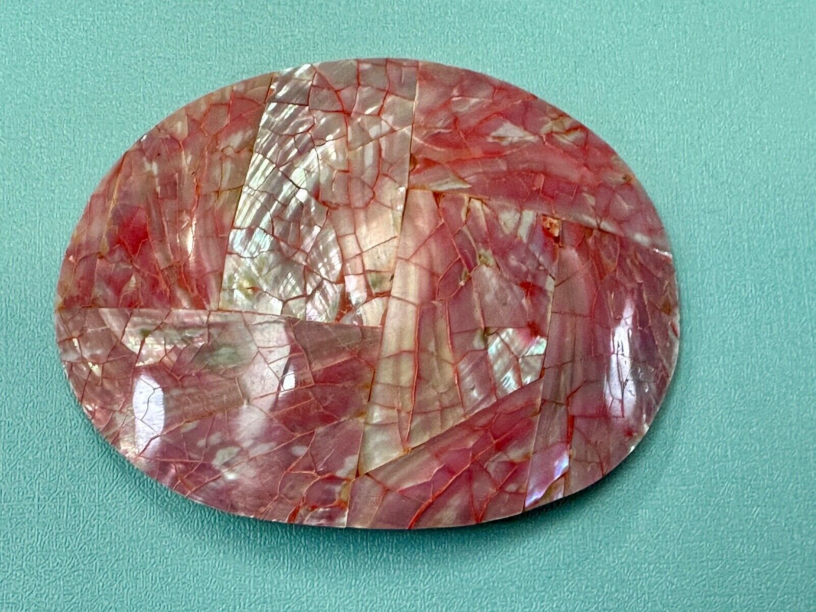 80s Charmant Beverly Hills Different Abstract Cracked Shell Style belt buckle