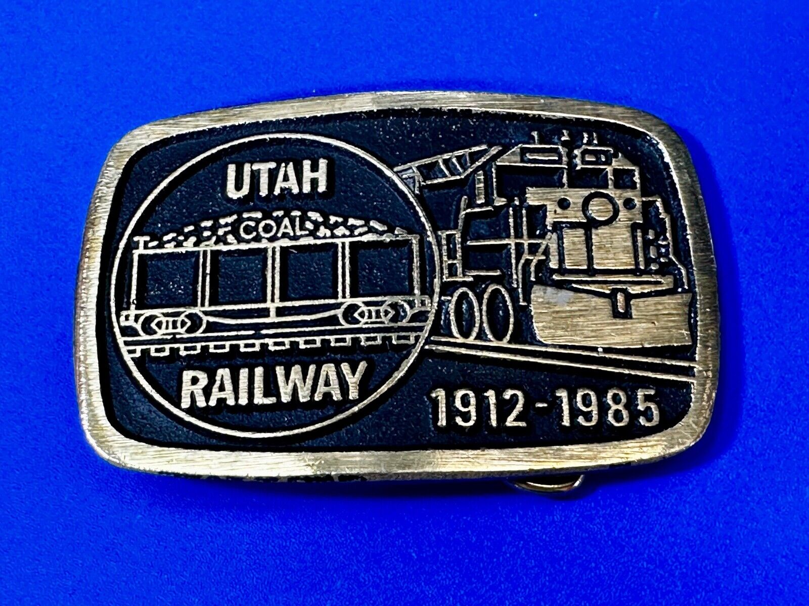 UTAH Railway Train Commemorative Solid Brass VTG 1985 Belt Buckle by DynaBuckle