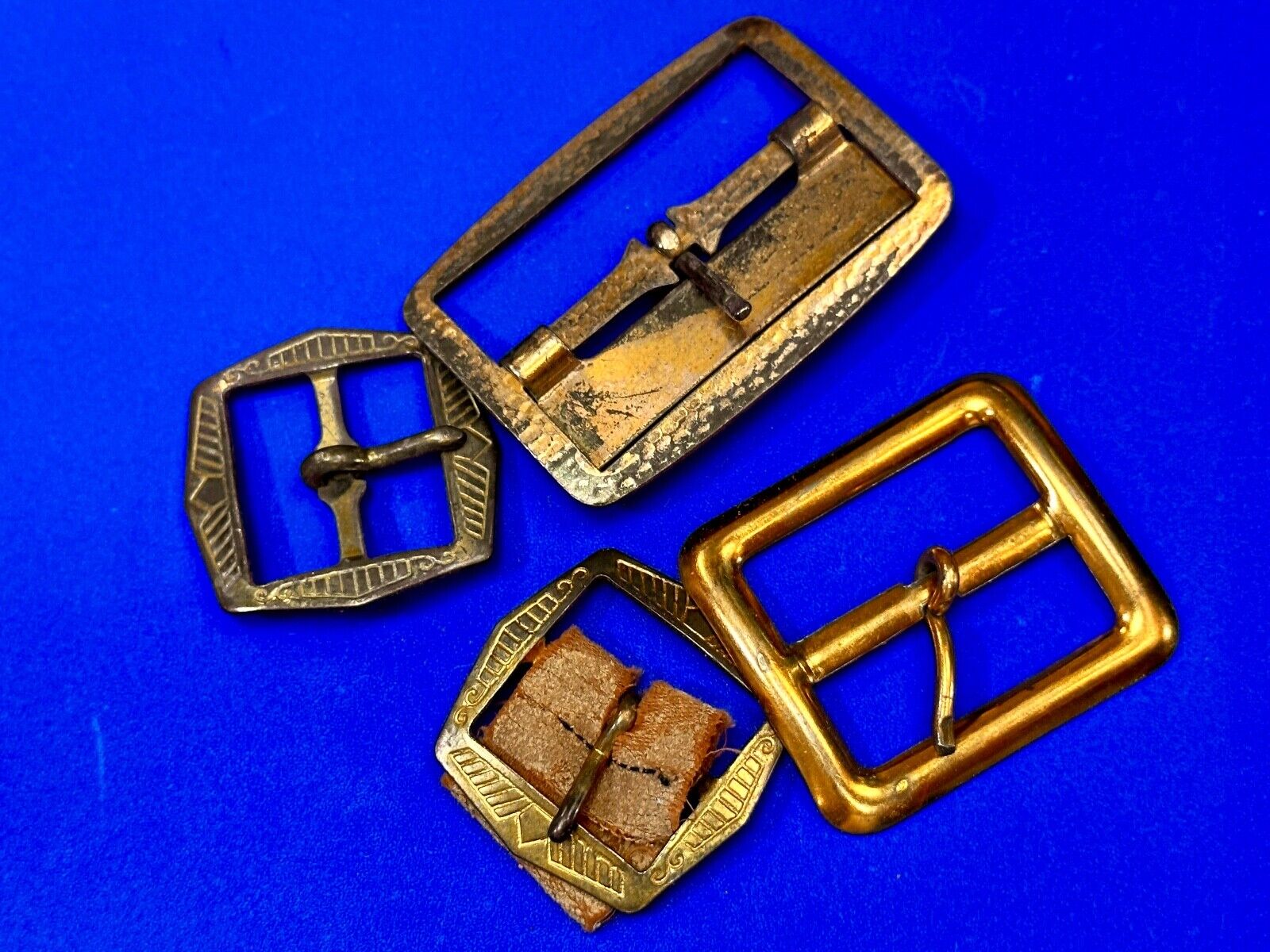 4 pc lot of antique SMALL belt buckle's