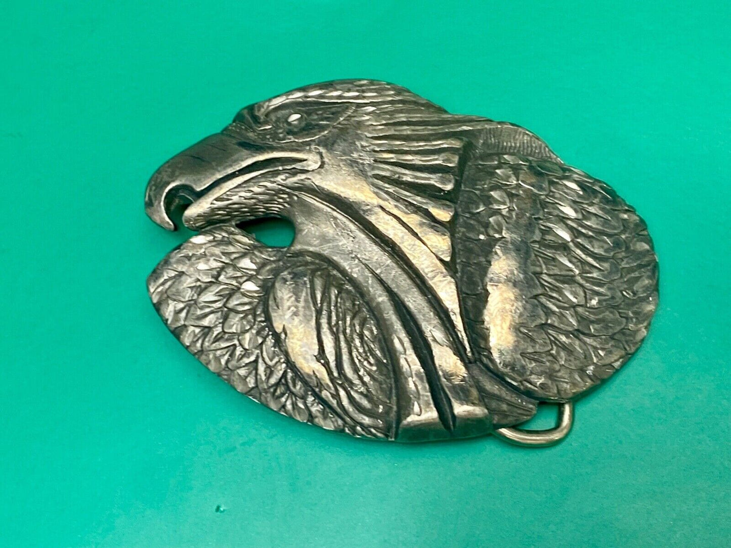 American Bald Eagle Head Bust belt buckle stamped EJC-95