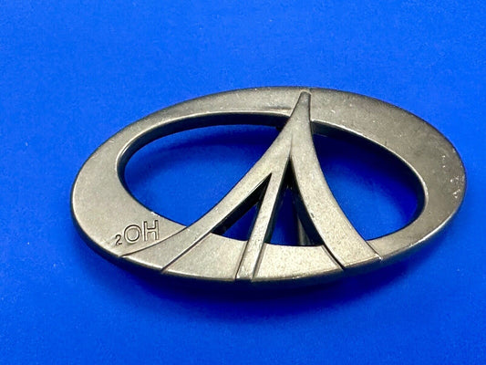 2OH Cutout gold color belt buckle   Peace love & Rock & Roll