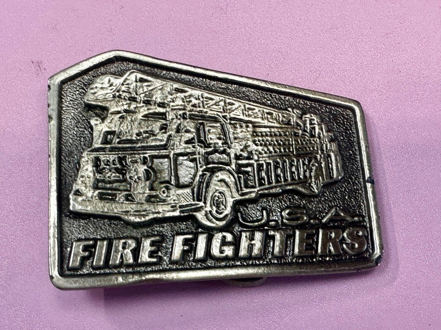 USA American Firefighters Ladder Truck Commemorative metal color Belt Buckle