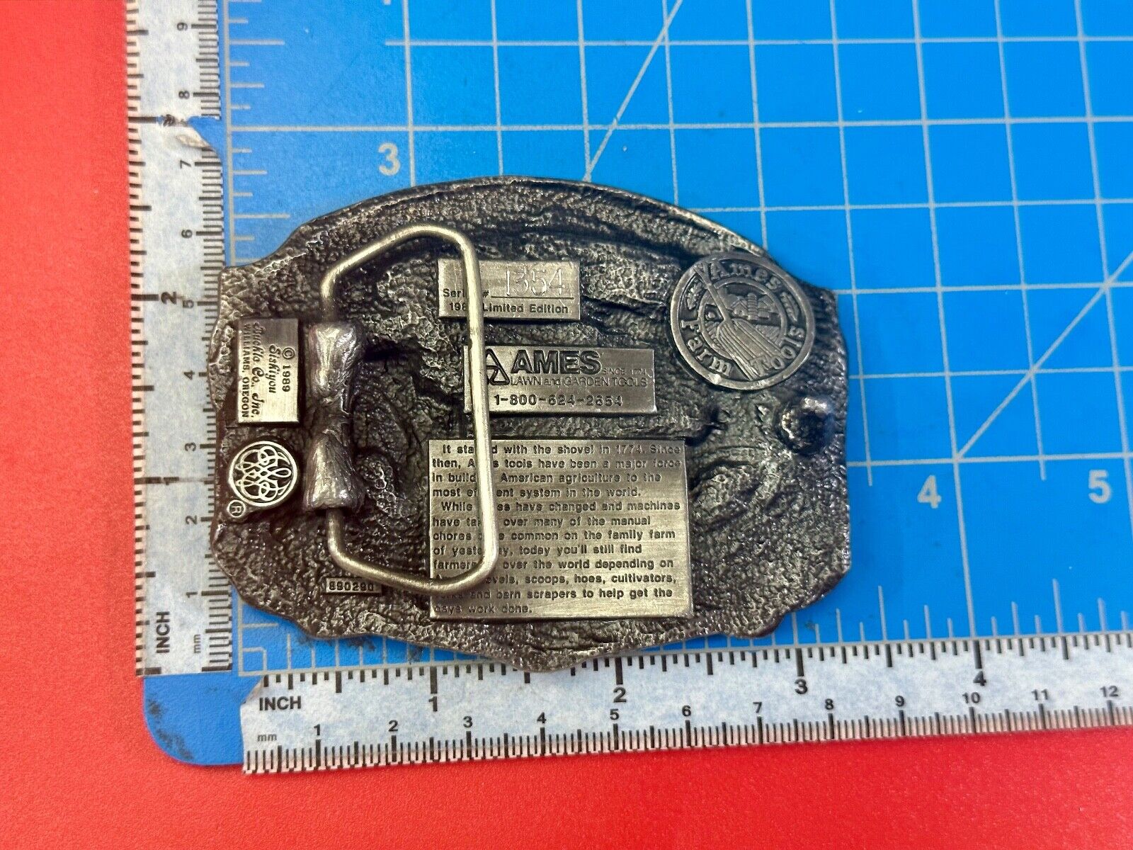 Ames Tools, helping America Grow 1989 Siskiyou Belt Buckle Lawn & garden supply