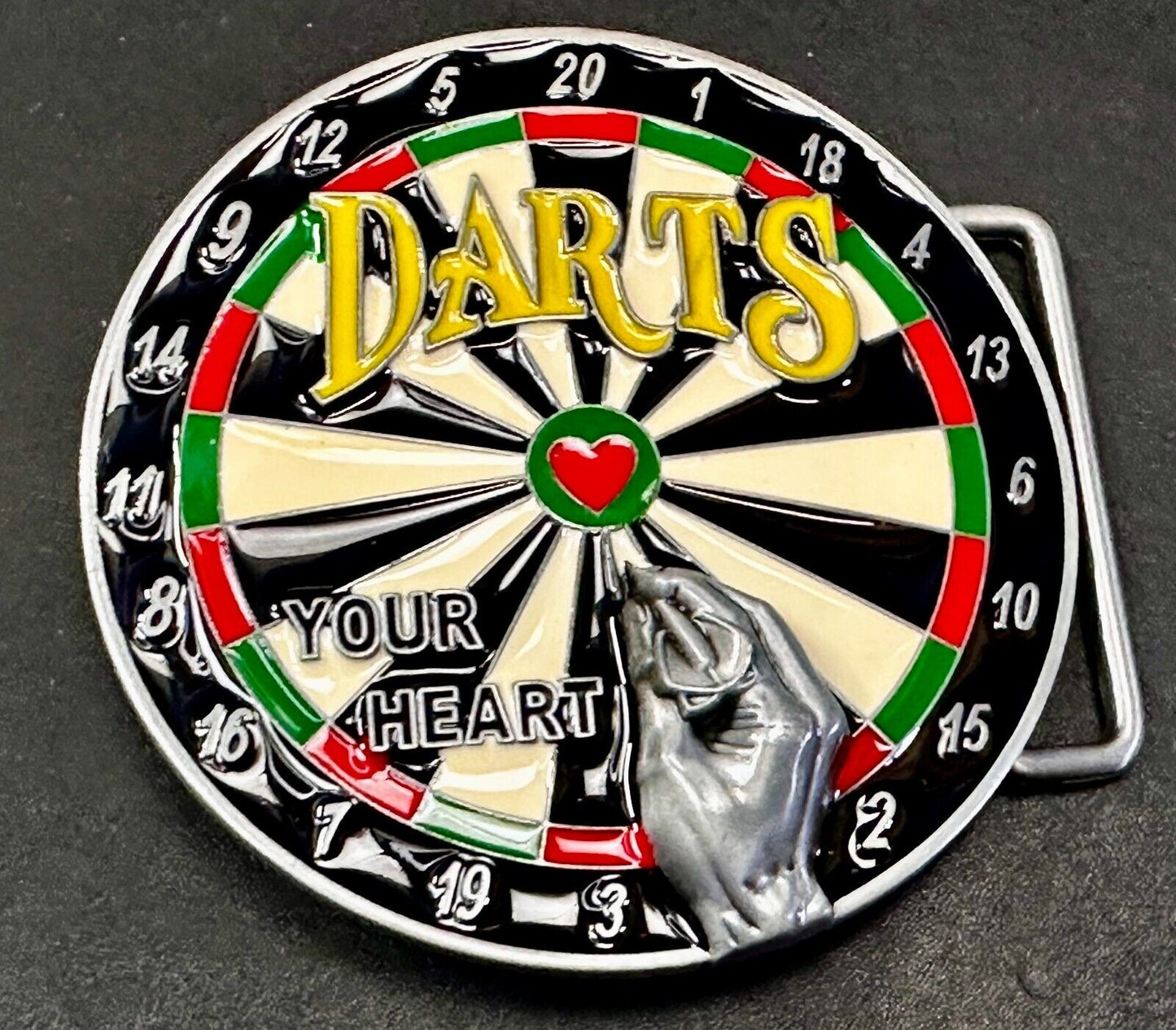 Throwing DARTS - Your Heart Dart Game Love Board Sports Bar Novelty Belt Buckle