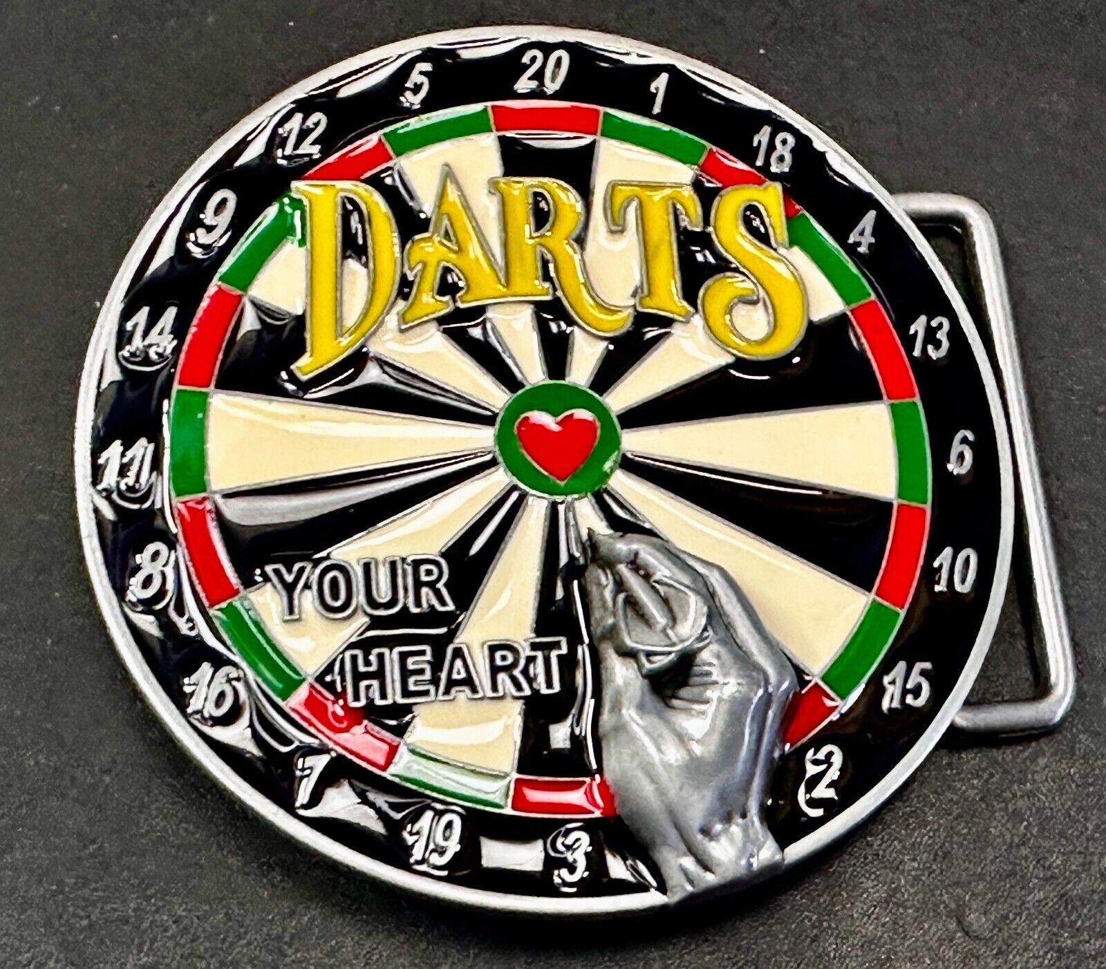 Throwing DARTS - Your Heart Dart Game Love Board Sports Bar Novelty Belt Buckle
