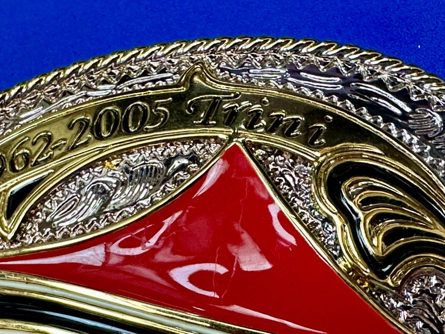 Trinidad & Tobago Flag Caribbean Country Gold Silver Red Patriotic Belt Buckle