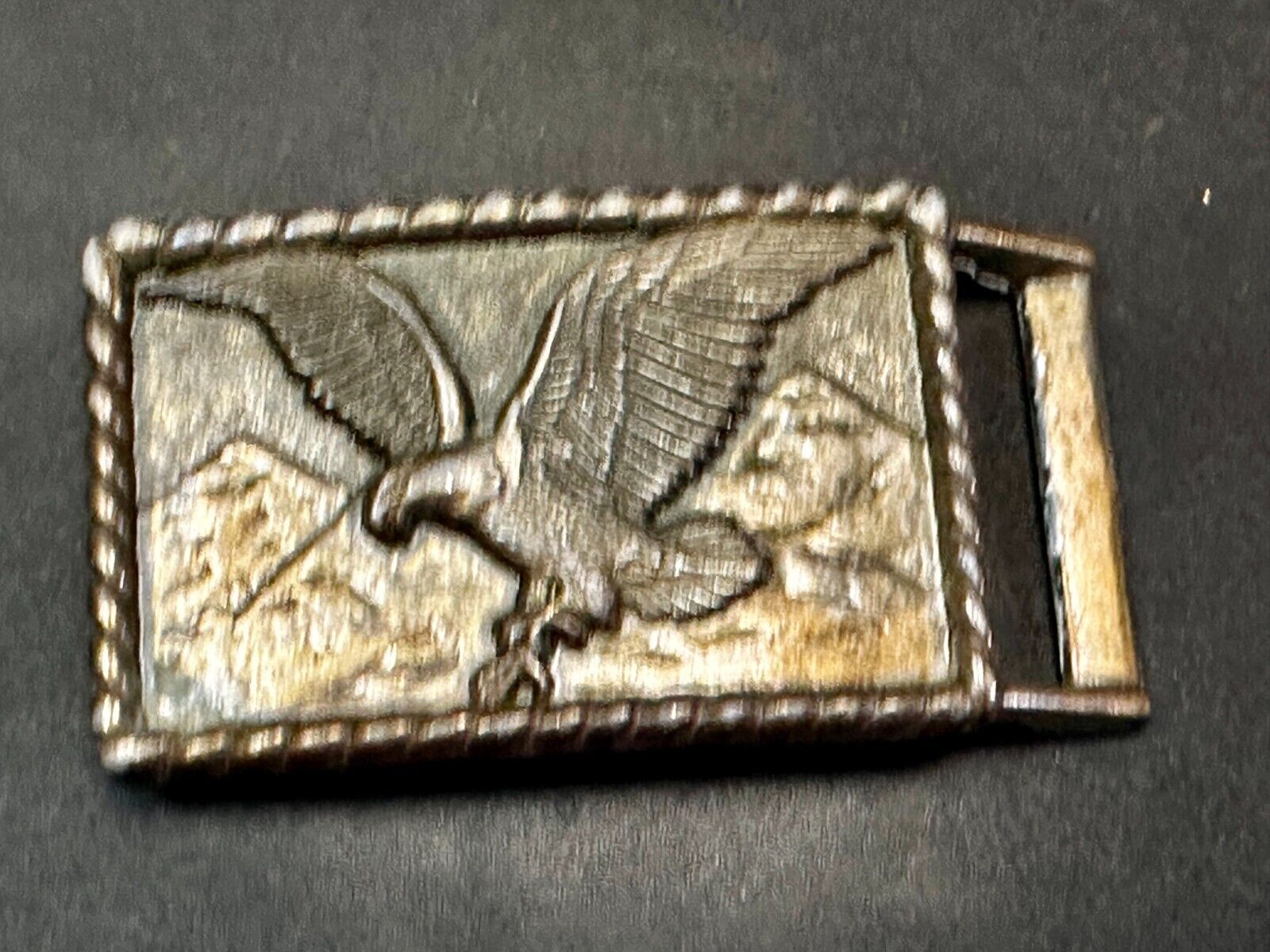 American Bald Eagle flying over majestic USA mountains Vintage Belt Buckle