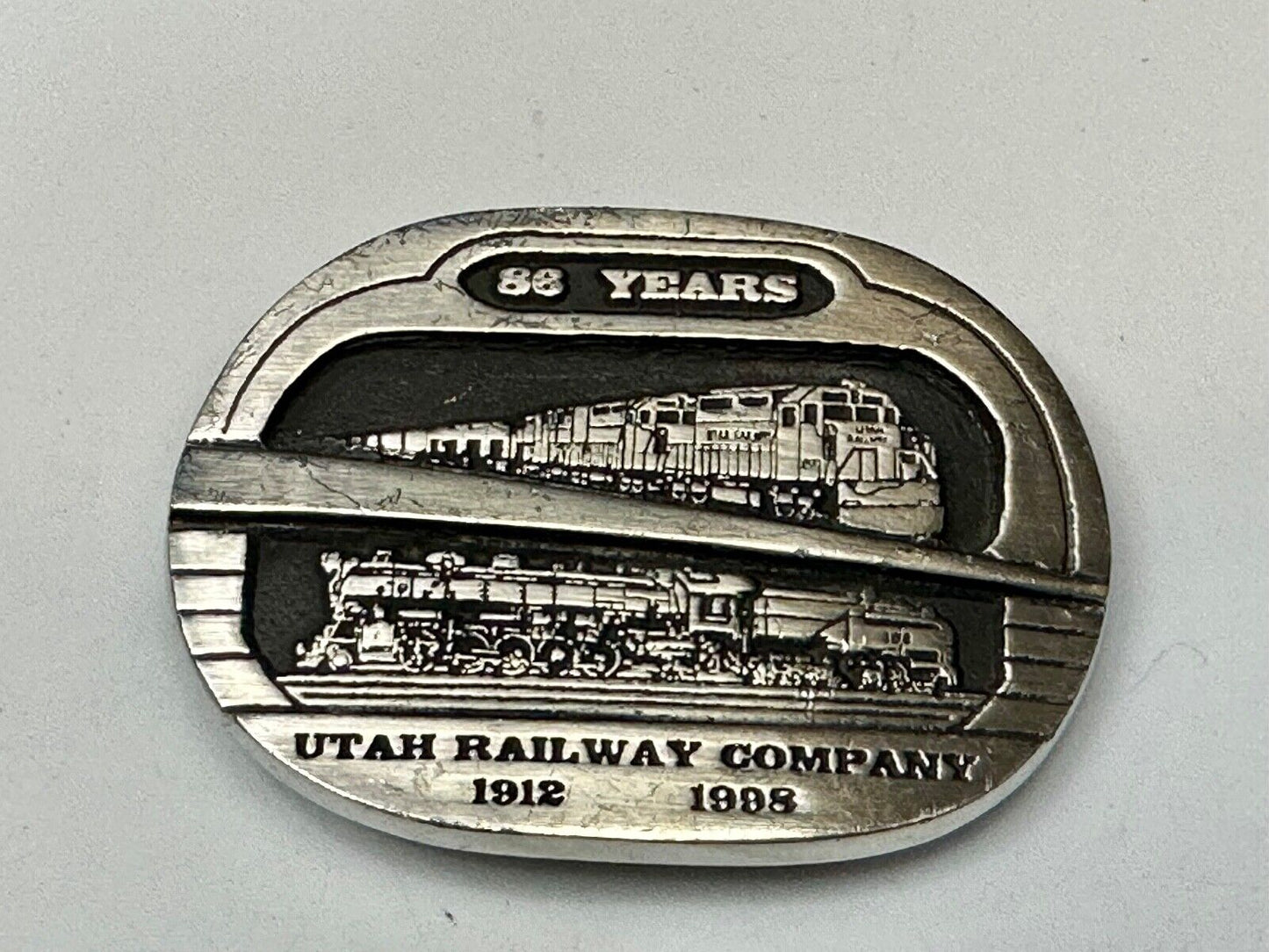 Utah Railway Company Vintage 1998 86 years Commemorative Gary Prazen Belt Buckle