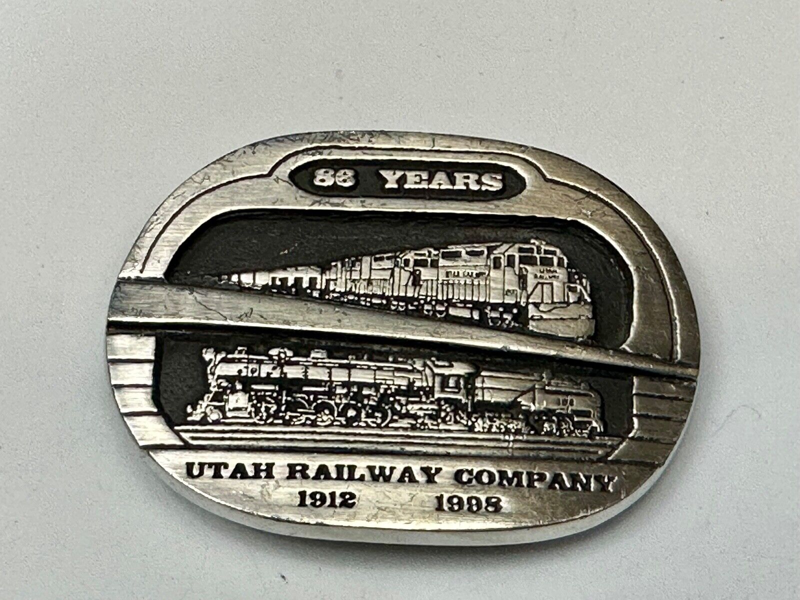Utah Railway Company Vintage 1998 86 years Commemorative Gary Prazen Belt Buckle