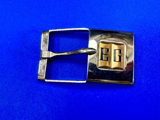 Vintage Letter monogram Initial EG - small two tone belt buckle