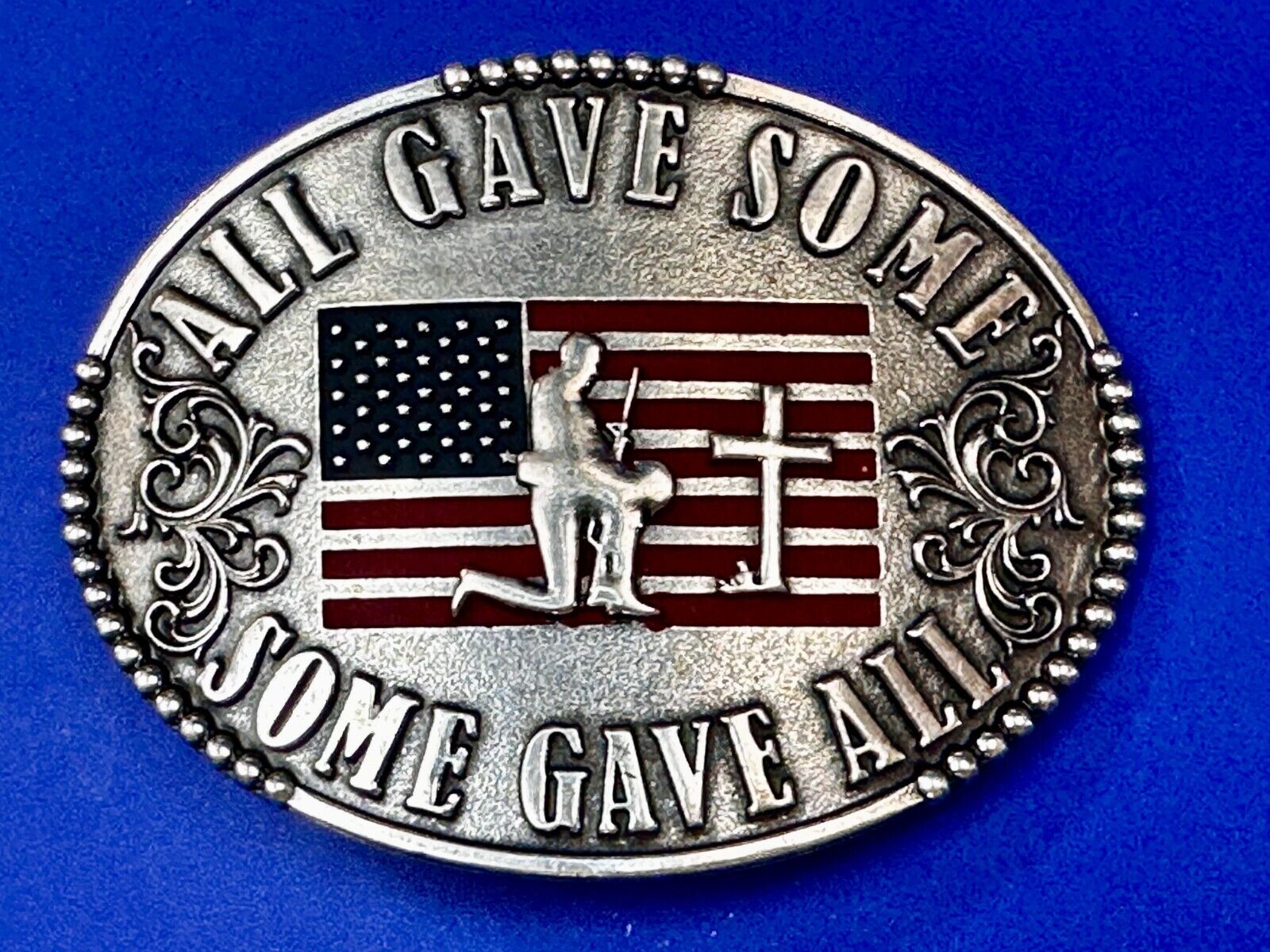 All Gave Some Some Gave All Patriotic American Veteran Commemorative Belt Buckle