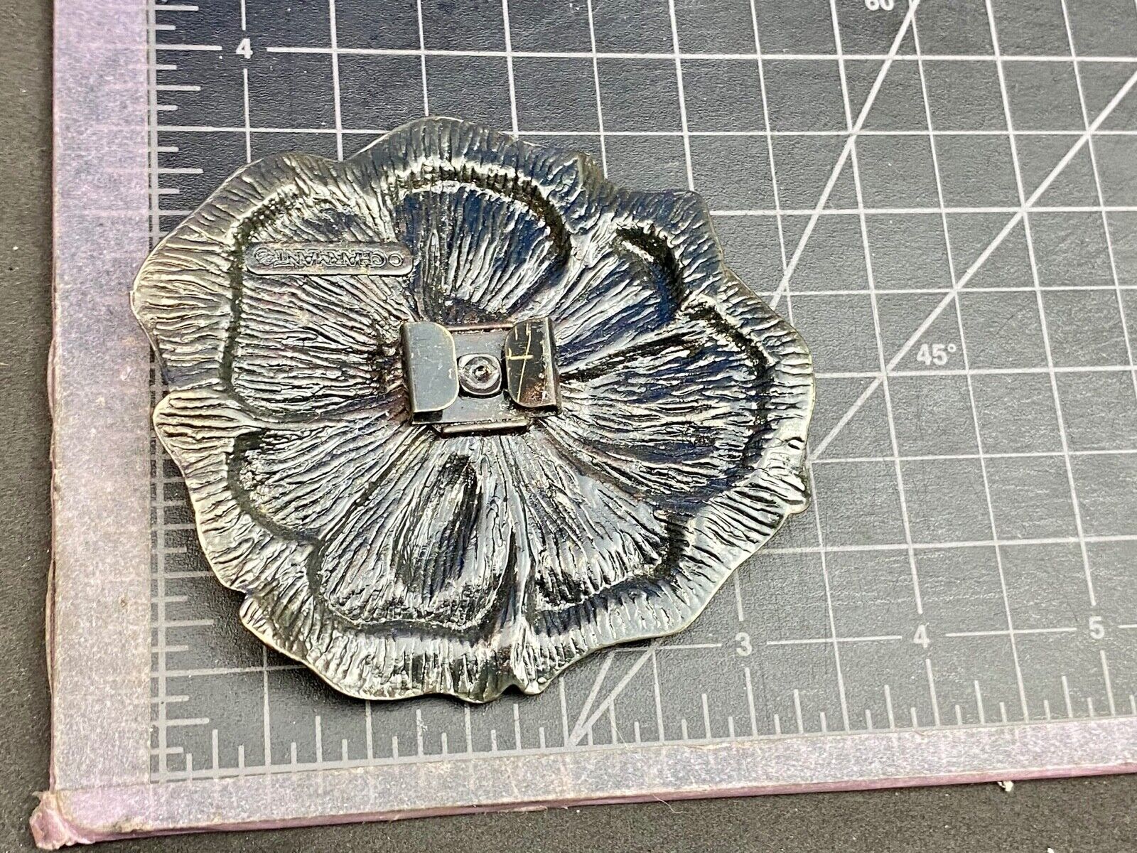 Vintage Charmant of Beverly Hills, CA figural flower belt buckle scarf clip 