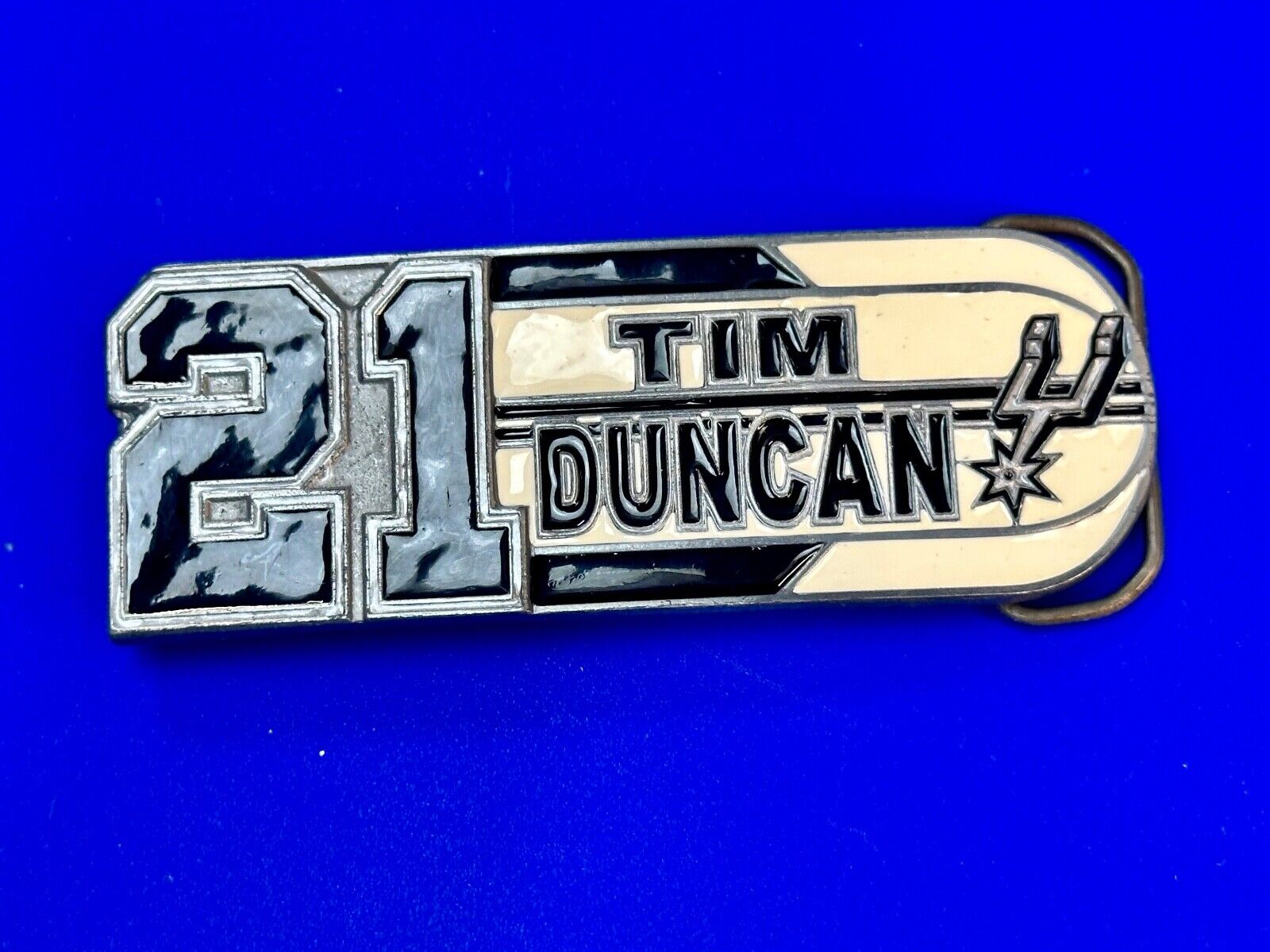 #21 Tim Duncan Texas NBA SAN ANTONIO SPURS Great American Products Belt Buckle