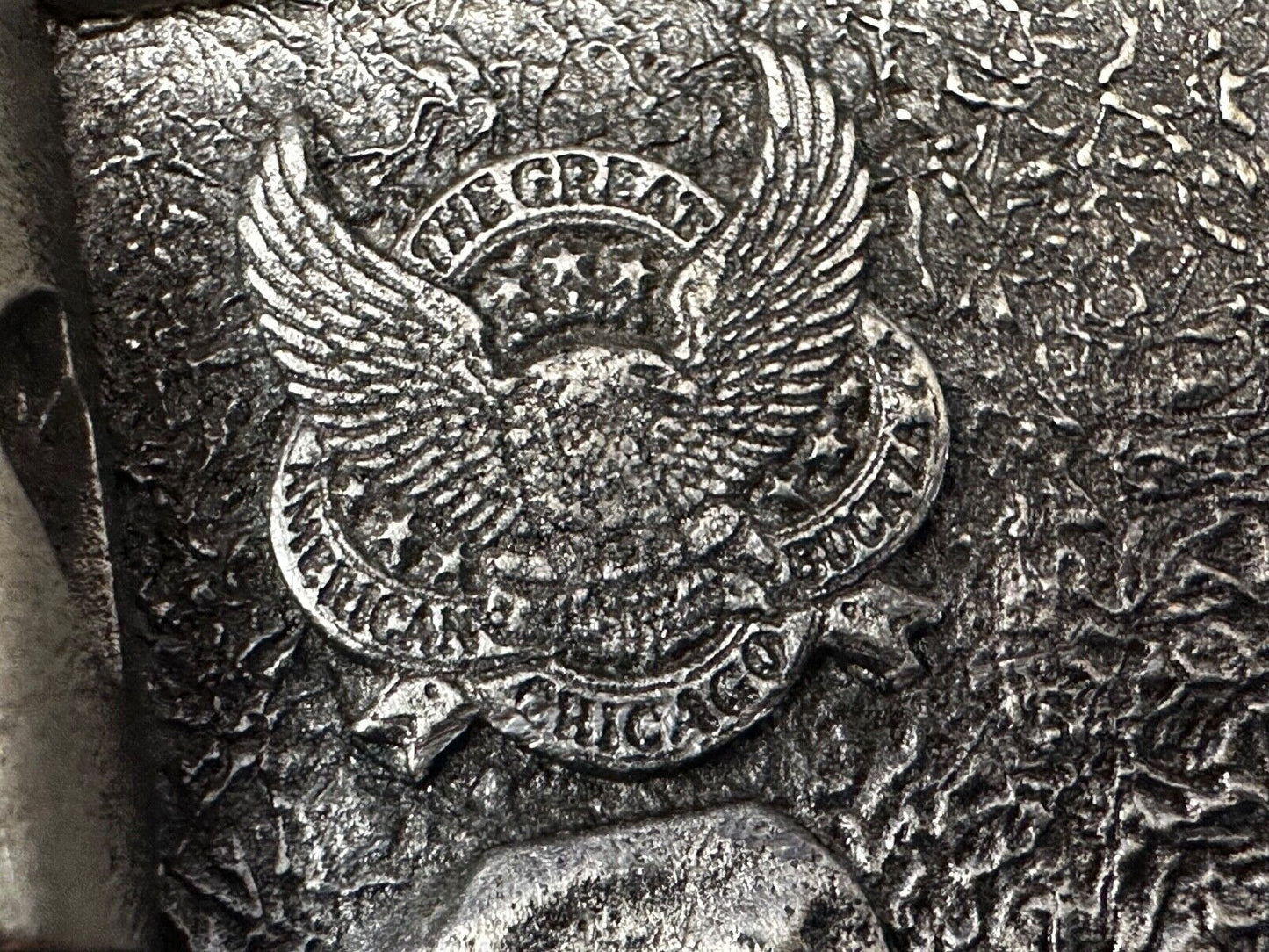 Bikers American Eagle with Motorcycle Chain Surround Great American Belt Buckle