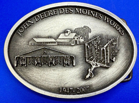 Vintage John Deere Des Moines Iowa Works 2007 Farm Tractors Belt Buckle