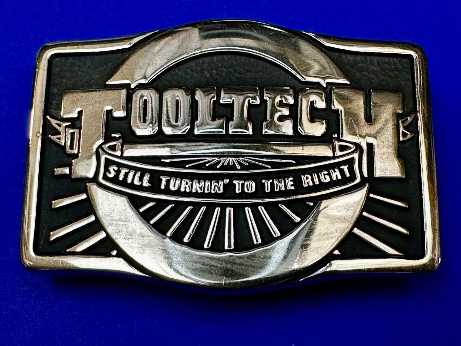 ToolTech Still Turning to the right Vtg. Anacortes Solid Brass 1984 Belt Buckle