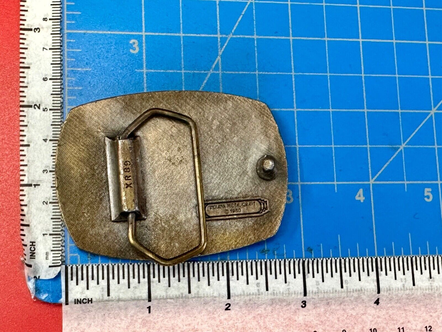 United States Navy Vintage Military 1980 Indiana Metal Craft belt buckle KR-89