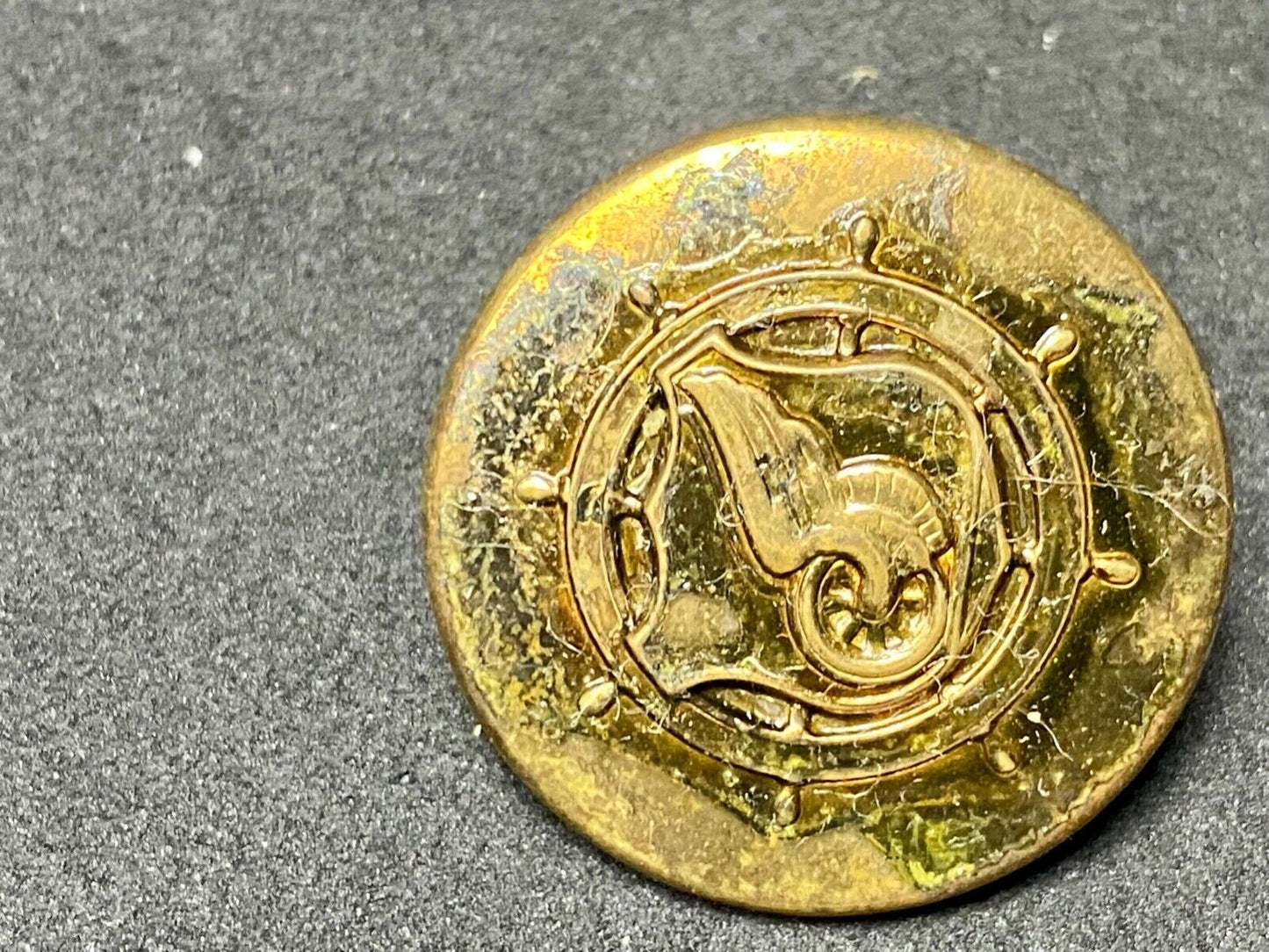 US Army Transportation Corps Collar Disc Pin Winged Wheel Helm Crest LR G-1