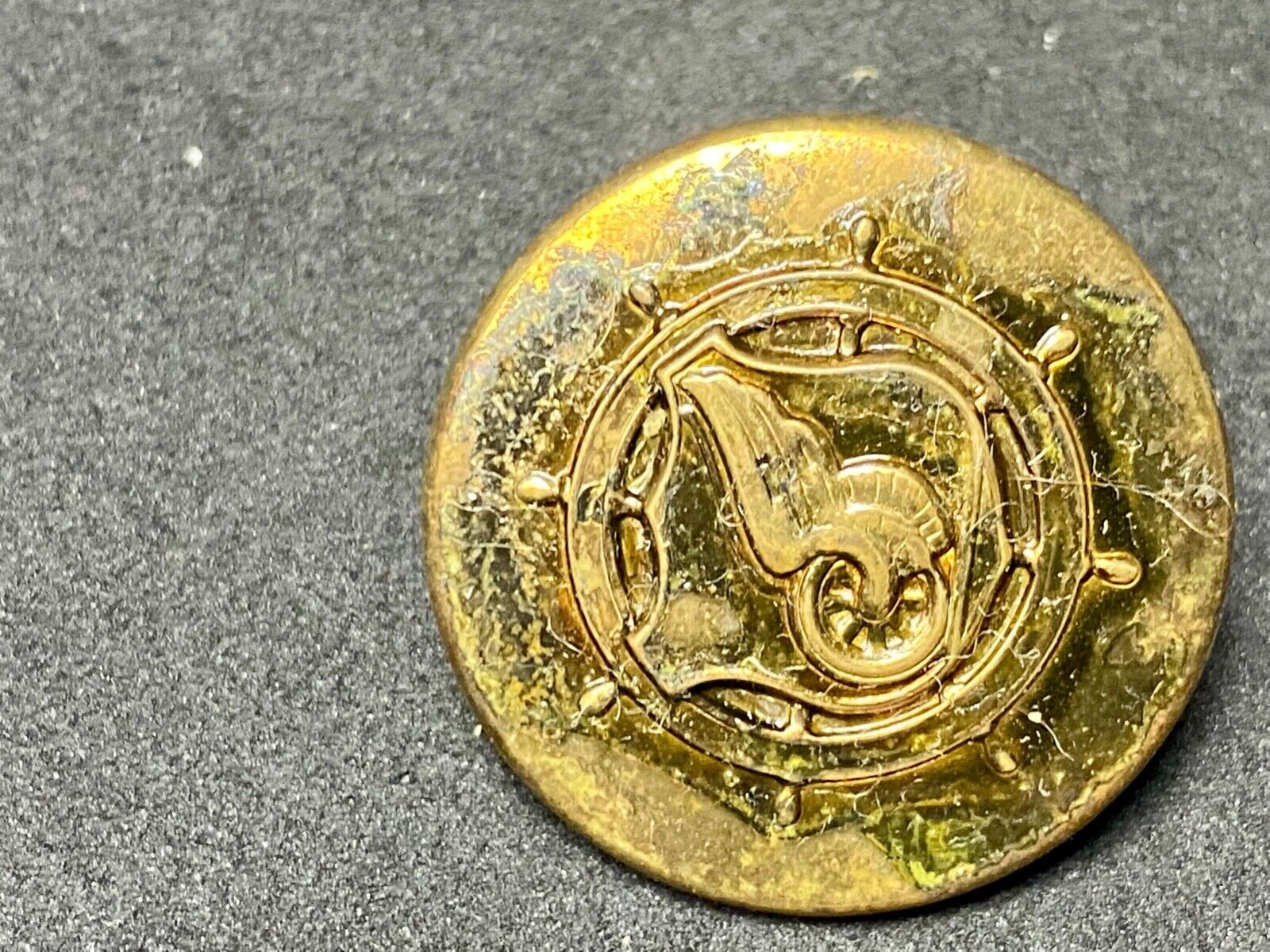 US Army Transportation Corps Collar Disc Pin Winged Wheel Helm Crest LR G-1