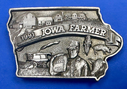 1991 Iowa State Farm Commemorative belt buckle