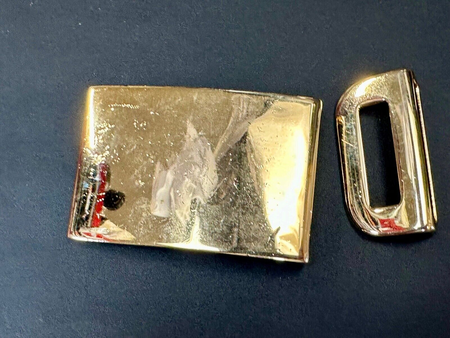 6-76  USMC Marines Military Dress Solid Brass belt buckle with attachment