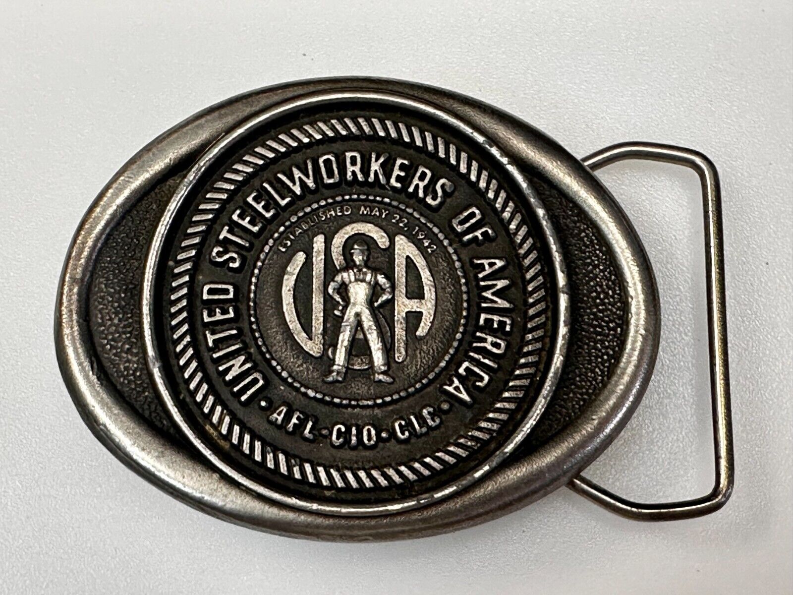 United Steel Workers of America Union Made AFL CIO Belt Buckle Koleaco S160