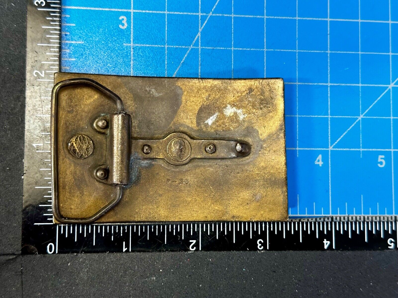 Union Central Pacific Railroad Line Omaha - California P-38 Bergamot Belt Buckle