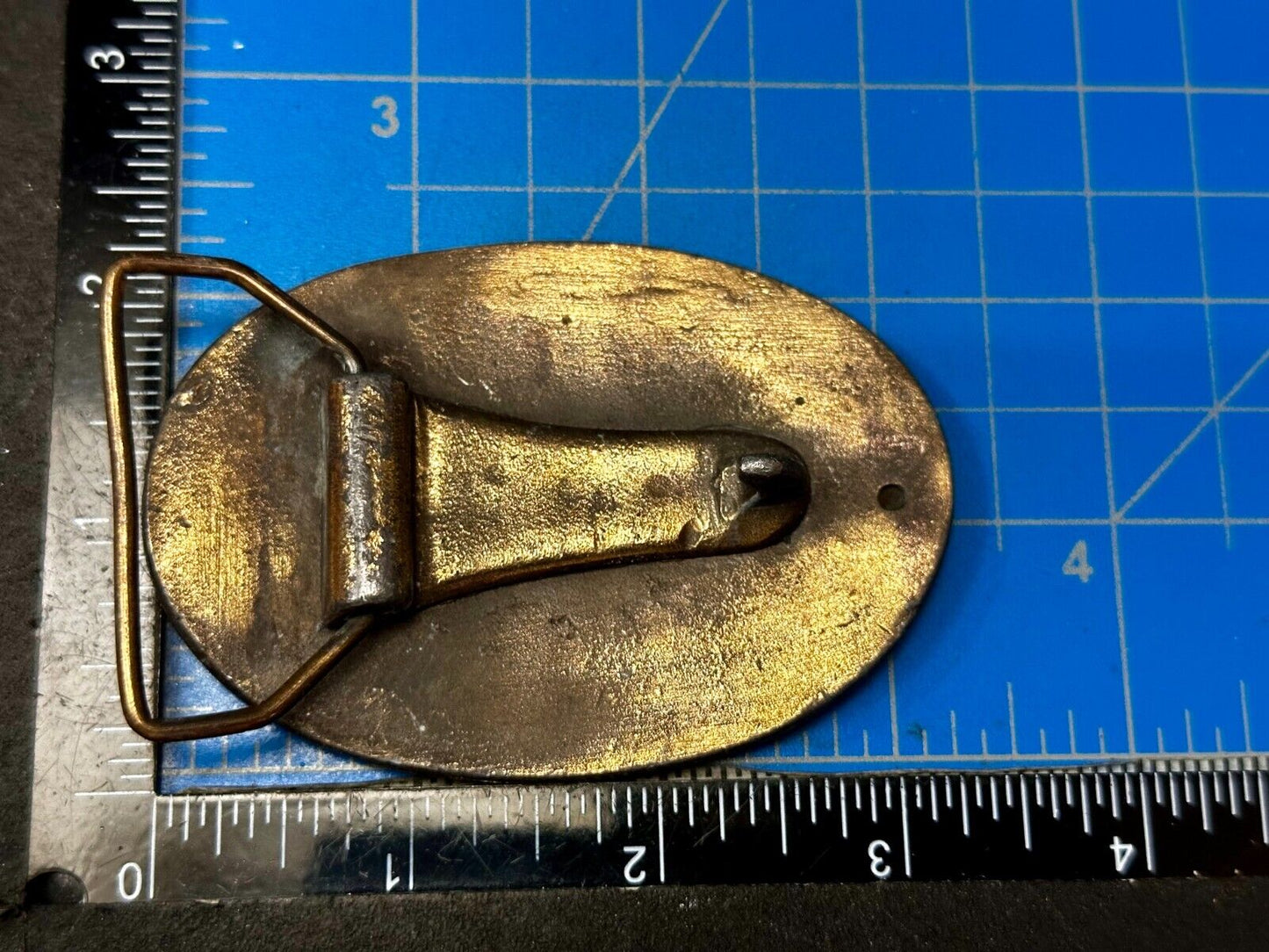 Antique Fire Fighters Fireman Horse Drawn Pumper Wagon Vintage Belt Buckle