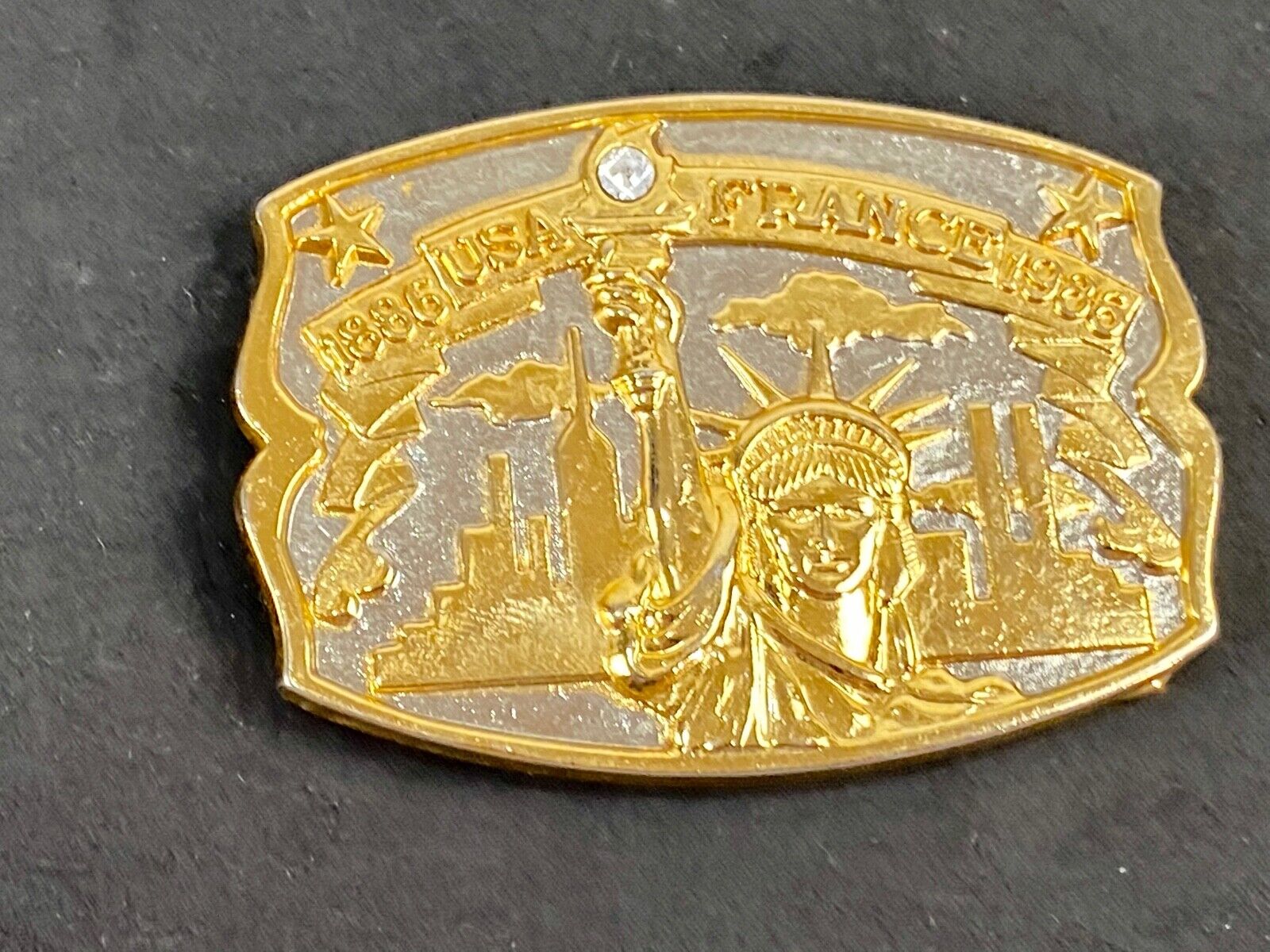 Usa France Lady Liberty Belt Buckle Limited Edition Usa Monument Statue 