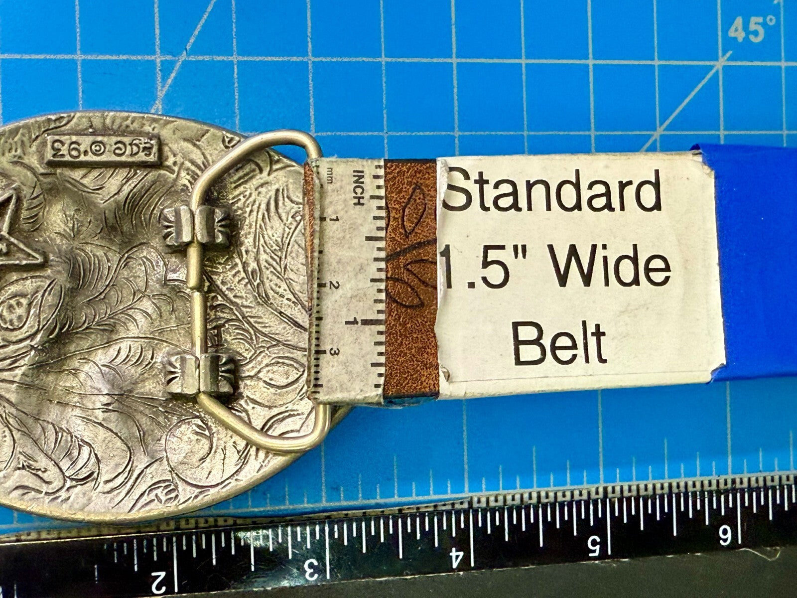 3D Flying American Bald Eagle Swirl Ornate Border Carved 1993 EGE Belt Buckle