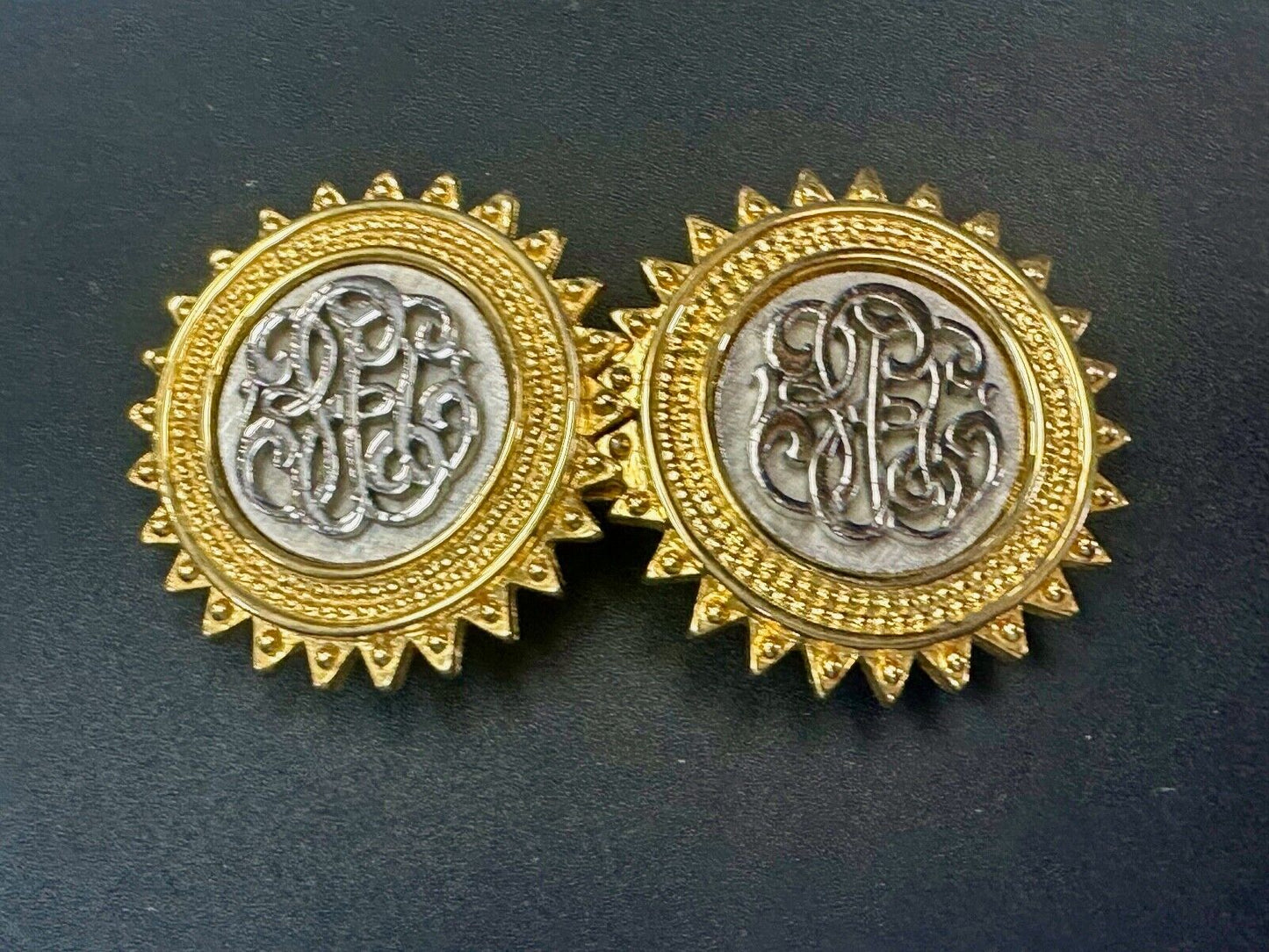 Two piece interconnecting vintage two tone belt buckle By Paquette