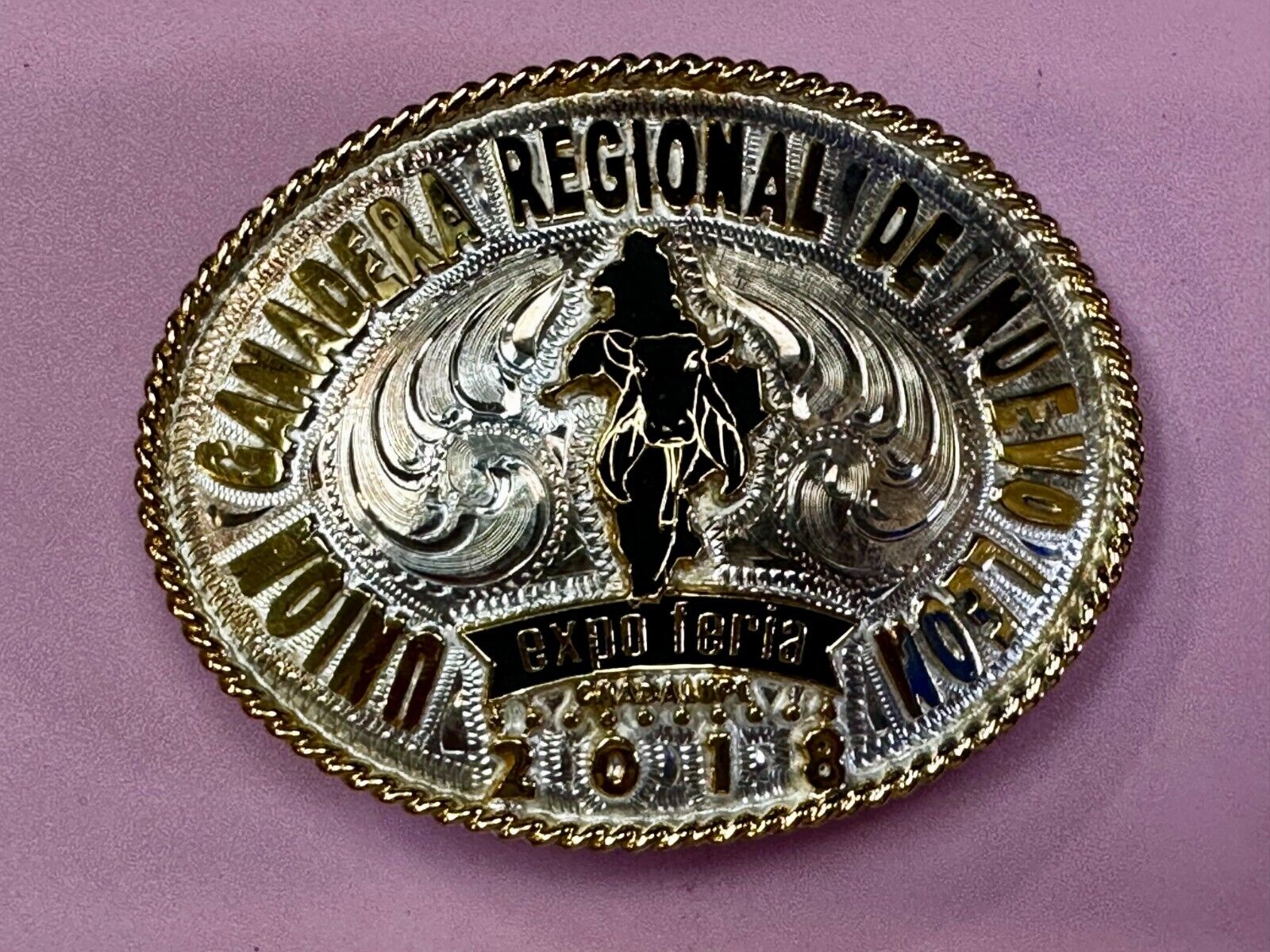 Union Ganadera Regional De Nuevo Leon Expo Series 2018 Trophy Award Belt Buckle
