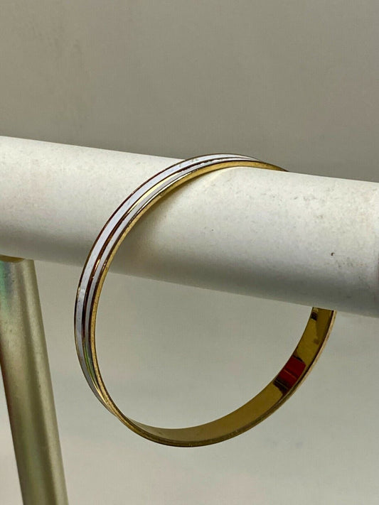 Vintage Gold And White Color Monet Bangle Bracelet