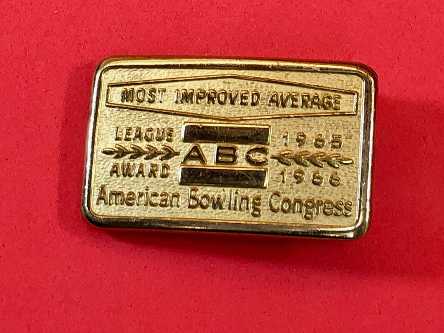 AMERICAN BOWLING CONGRESS MOST IMPROVED AVERAGE ABC LEAGUE AWARD BELT BUCKLE