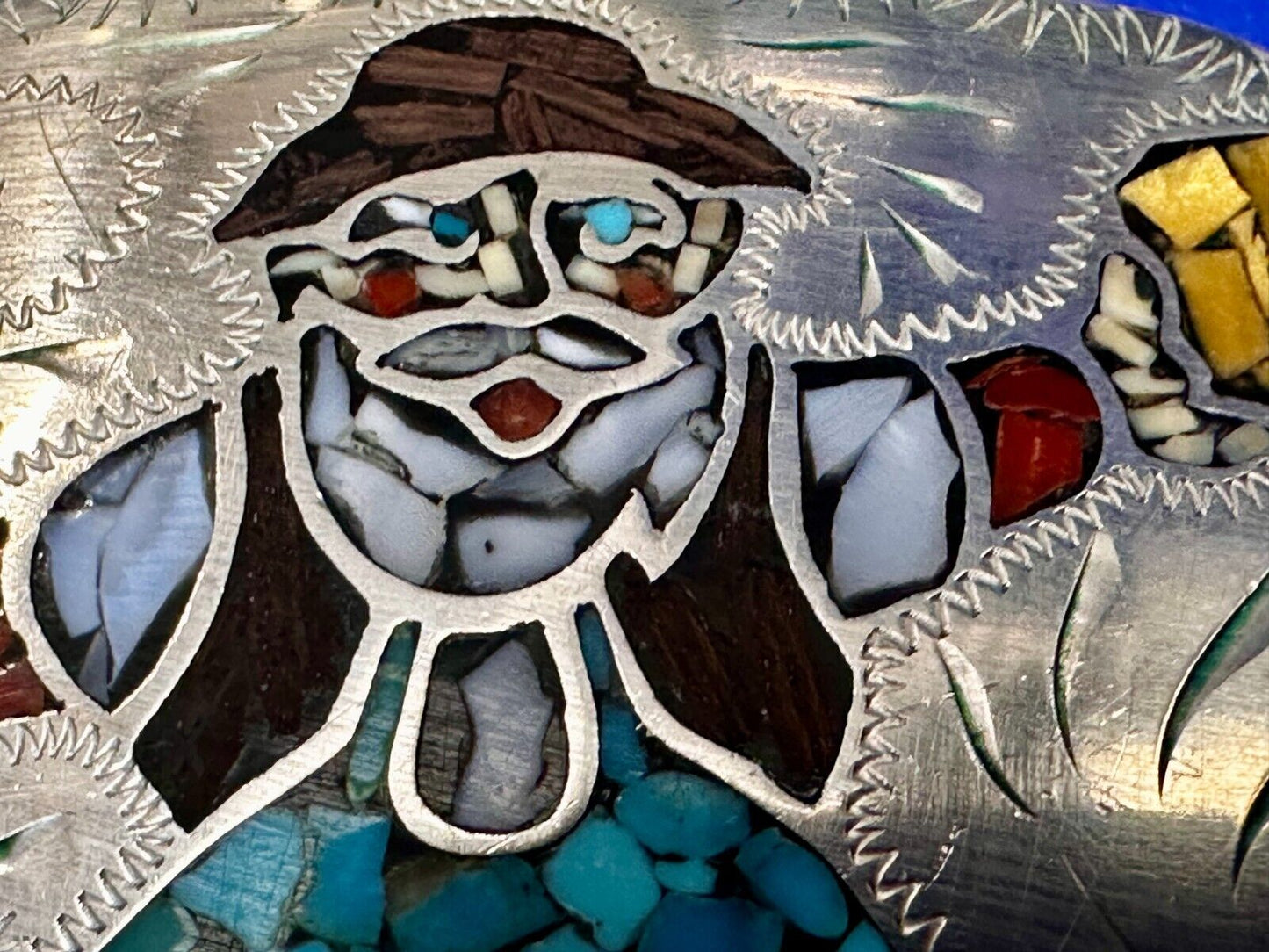 Arizona Gold Prospector Turquoise Inlay Stone Native Indian Art Vibe Belt Buckle
