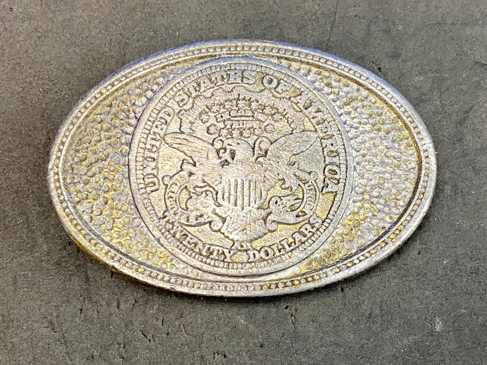 United States of America Twenty Dollar belt buckle by CDC Metal Works 