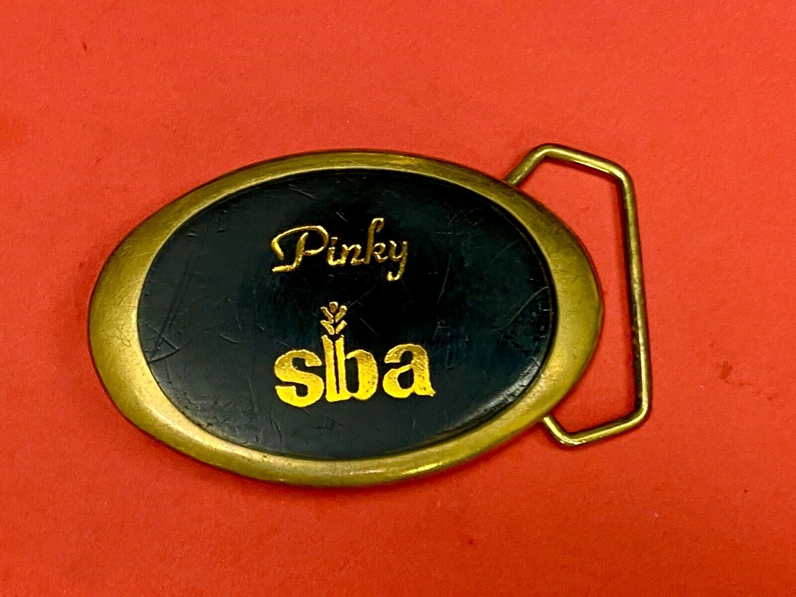 Unknown To Me~!   Pinky Slba Farming 1988 Vintage F-09 Solid Brass Belt Buckle