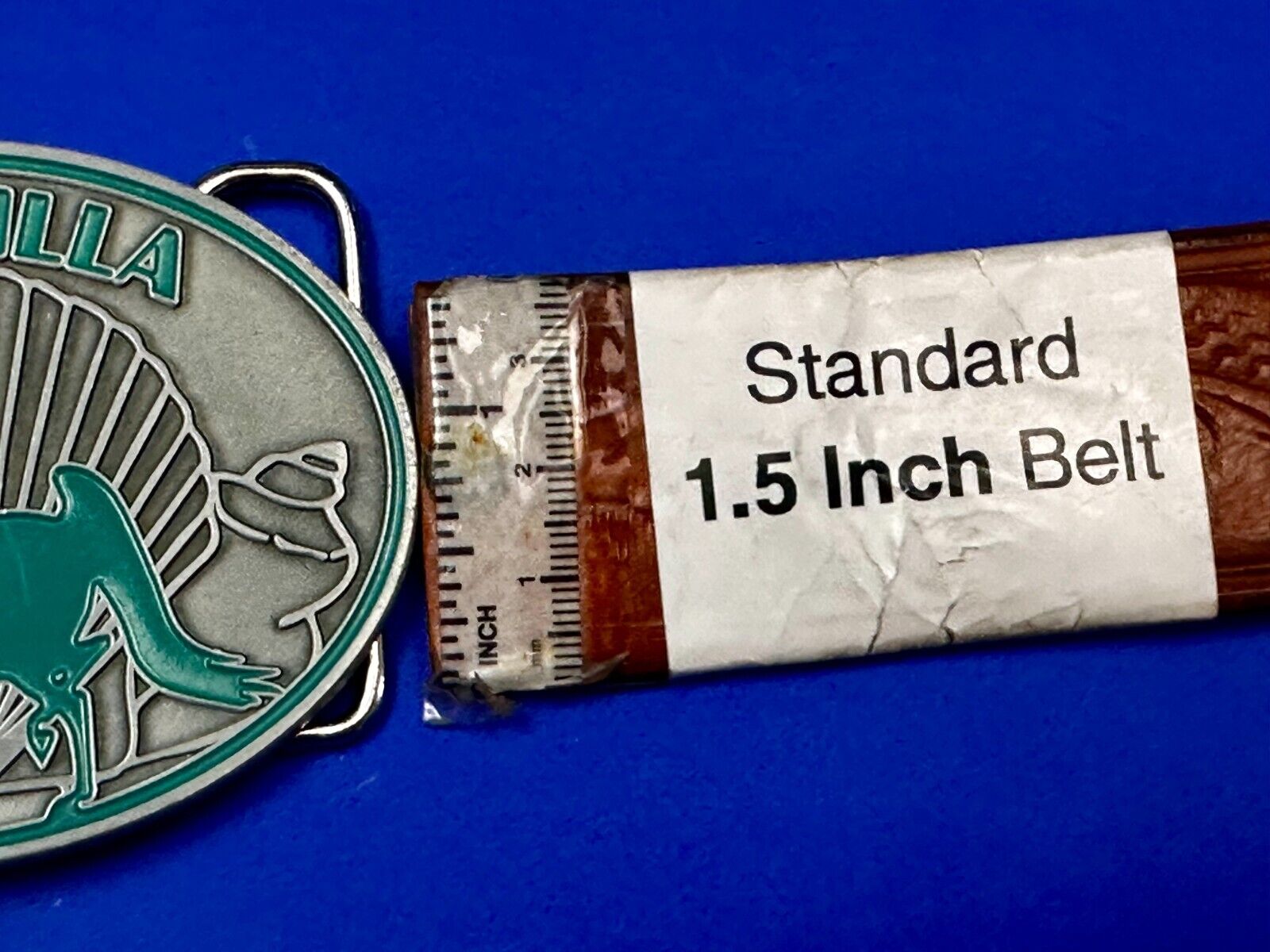 Gasparilla Horse Stallion W/ Sea Shells Green Enameled Accents Belt Buckle