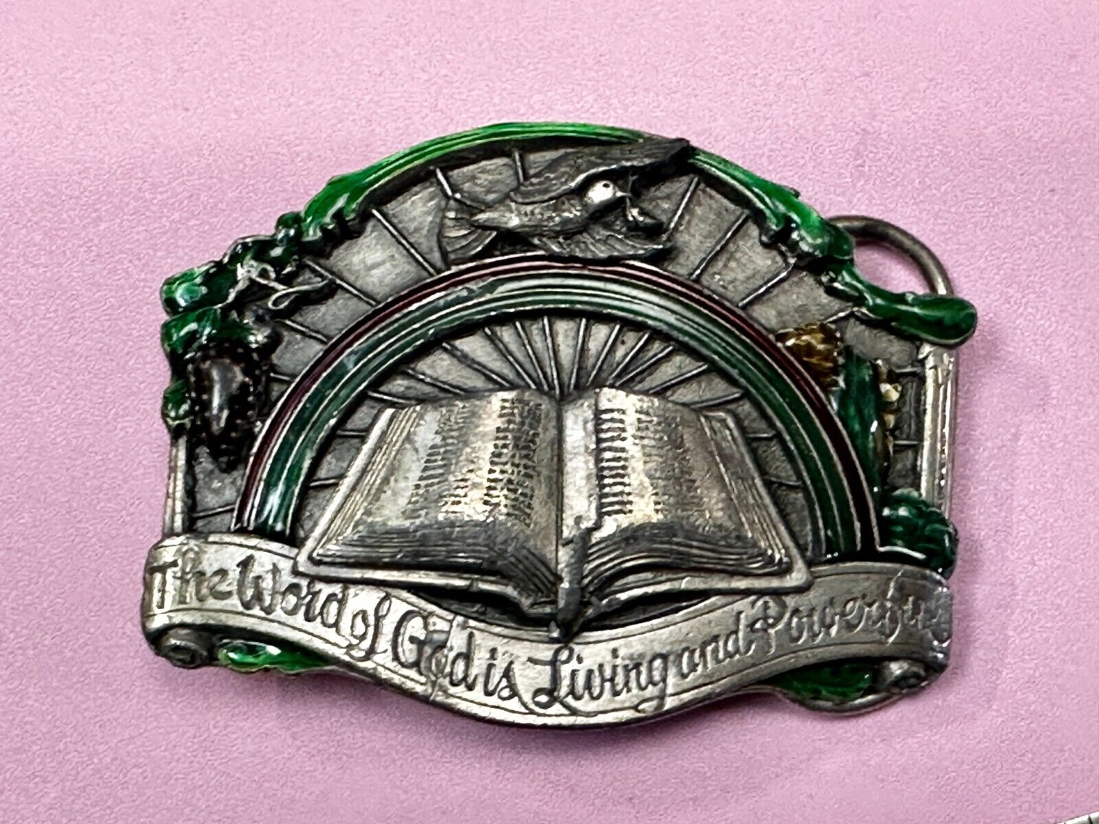 The Word of God is living and powerful Vintage Religious scripture Belt Buckle