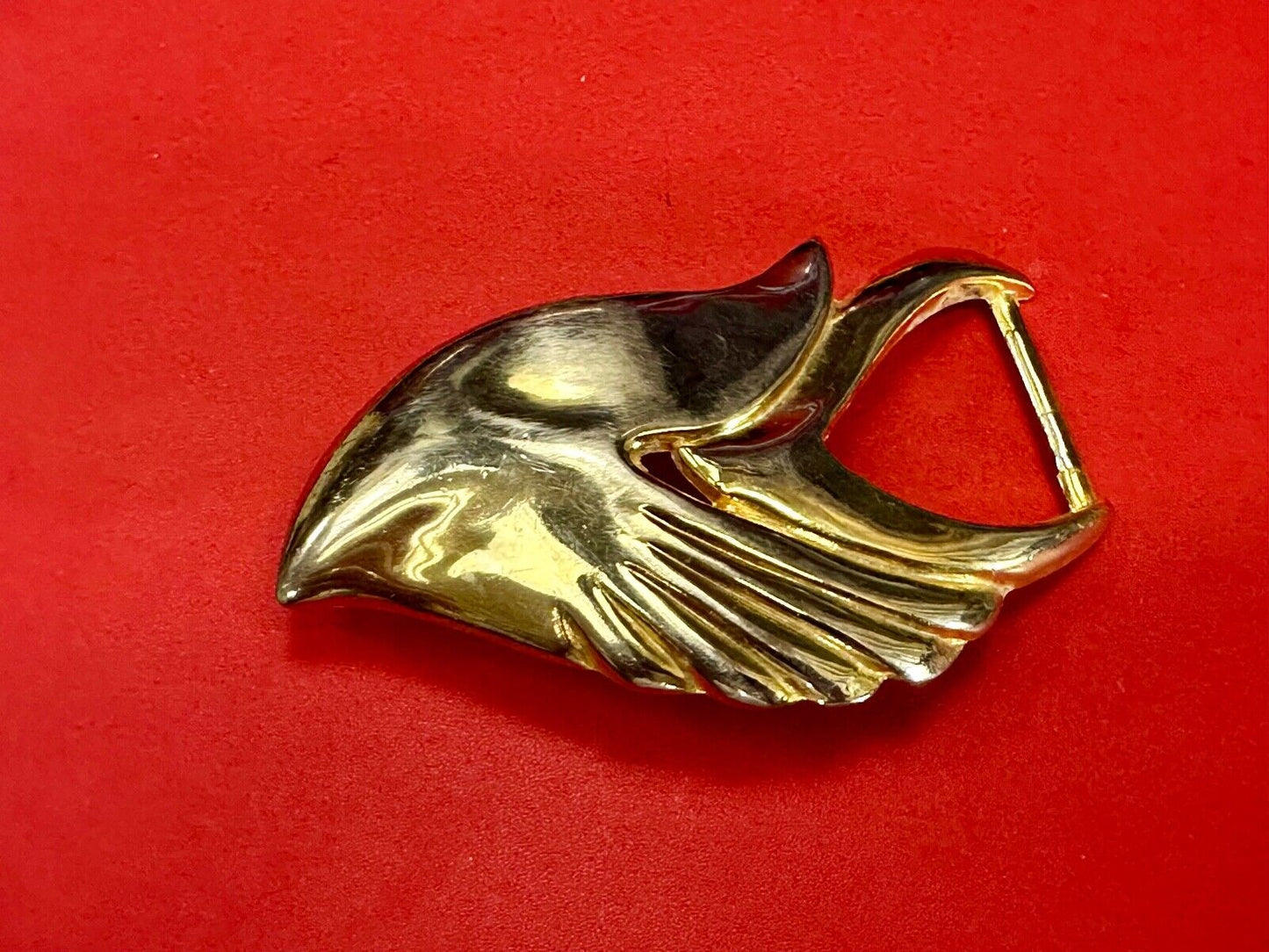 Abstract Art - Wings  gold tone belt buckle signed Leather shop