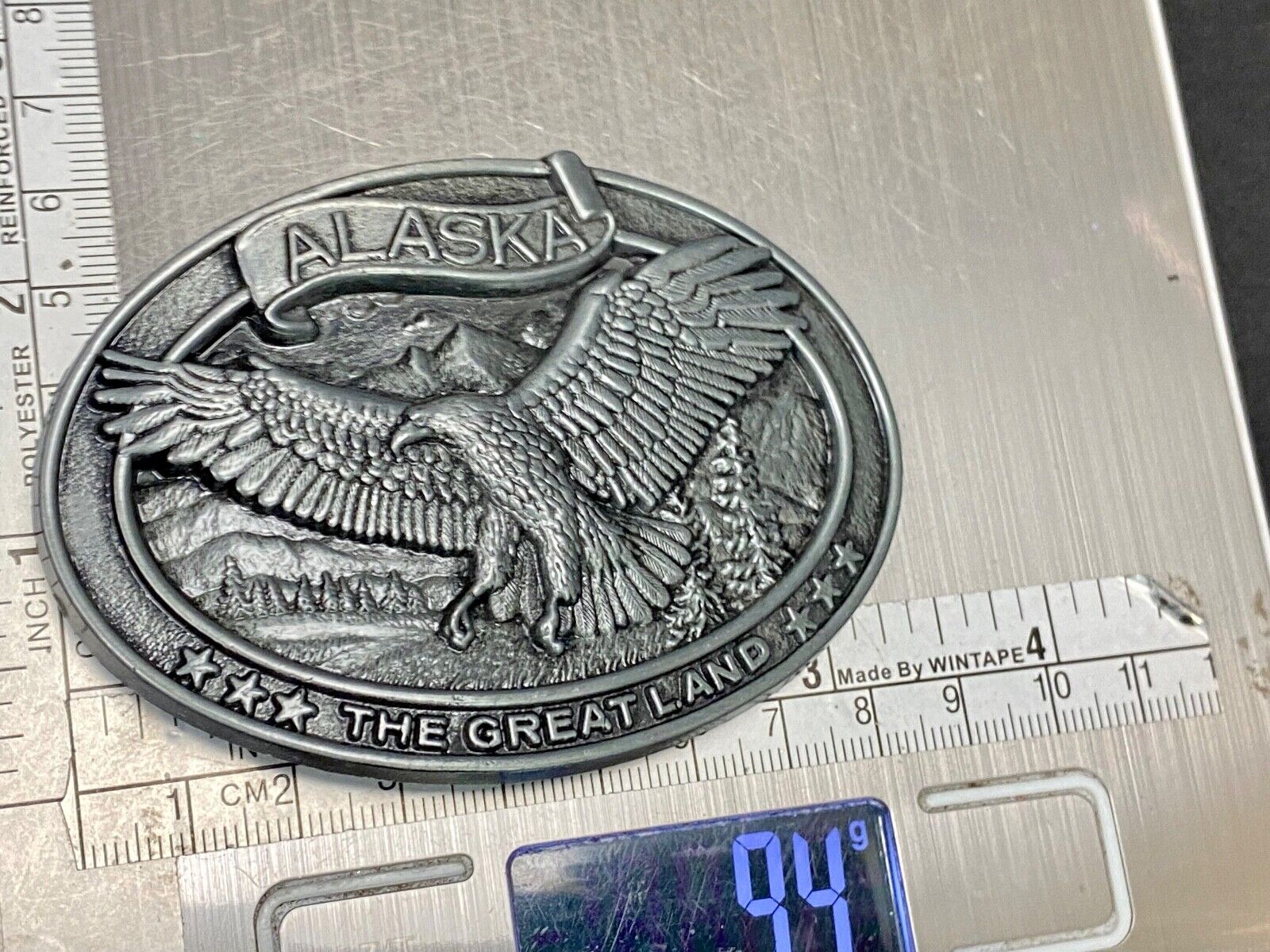 Alaska The Great Land American Bald Eagle Commemorative Belt Buckle