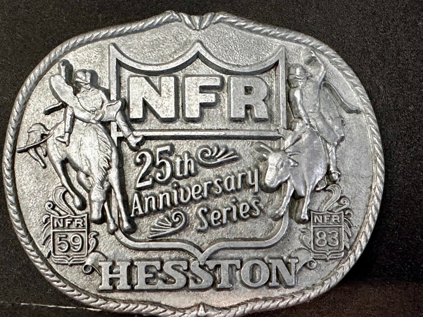 25 Year Anniversary Hesston NFR National Finals Rodeo Cowboys Belt Buckle