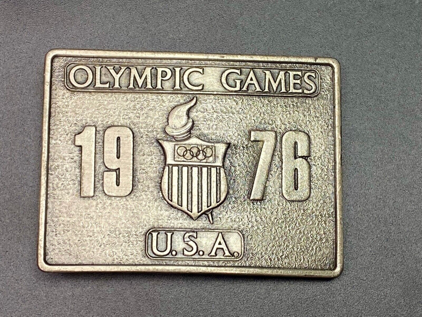 Vintage 1976 Olympic Games Commemorative Belt Buckle By Bergamot Brass Works 